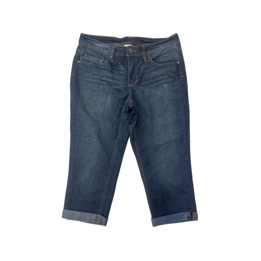 Faded Glory Capri Jeans Cuffed Stretch Denim Blue Women’s 10